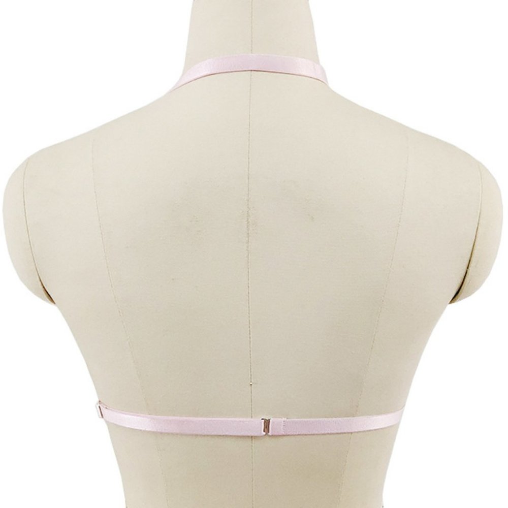Brand New Pink Flower Harness Bra - Picture 2 of 3